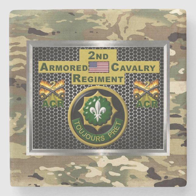2. Armored Cavalry Regiment "Always Ready" Steinuntersetzer (Vorderseite)