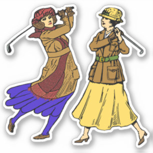 2 Aufkleber für Vintage Golfer