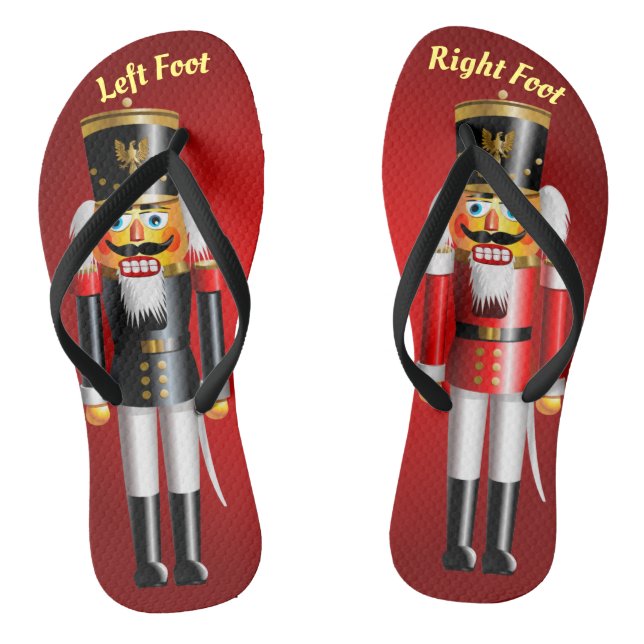 2 Authentische Nutcracker Toy Soldiers Flip Flops (Fußbett)