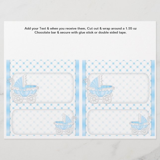 2 Baby Boy Dusche Custom Candy Bar Wrappers Flyer (Vorne)