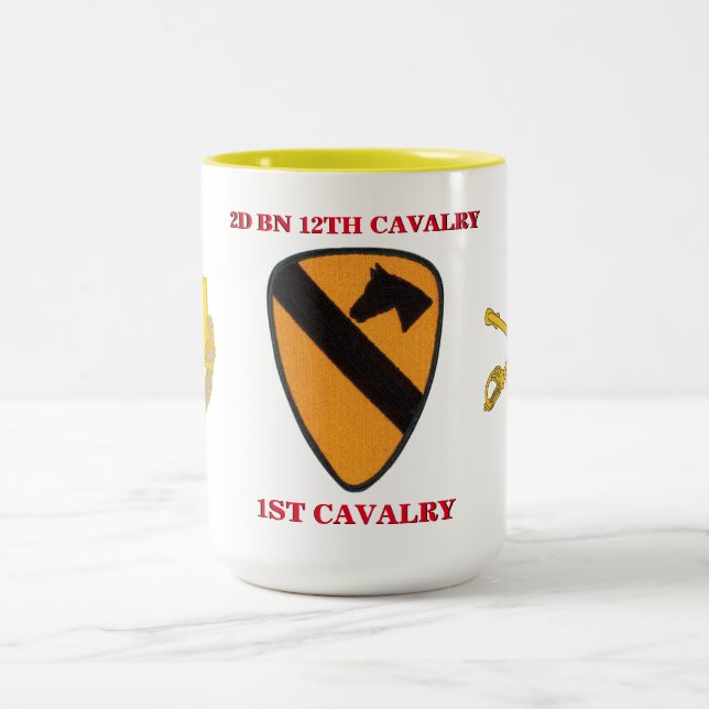 2. BATAILLON-12. KAVALLERIE-1. KAVALLERIE-TASSE ZWEIFARBIGE TASSE (Mittel)