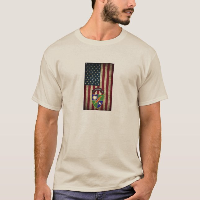 2. Bataillon - 75. Ranger American Flag T - Shirt (Vorderseite)