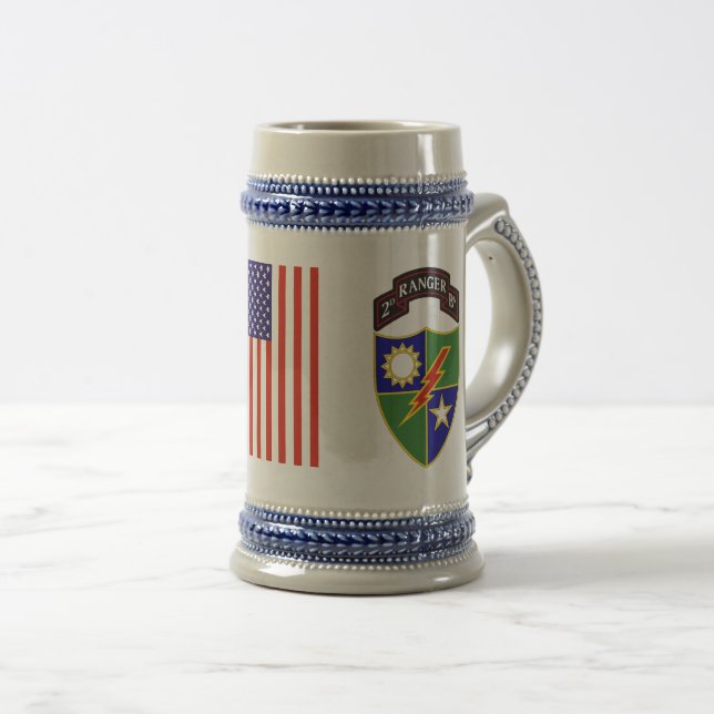 2. Bataillon - 75. Ranger Regiment Stein Bierglas (VorderseiteRechts)