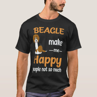 2 Beagle machen mich glücklich, Menschen nicht so T-Shirt