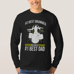 2 Bester Drummer wird 1 Bester Vater Drummer T-Shirt