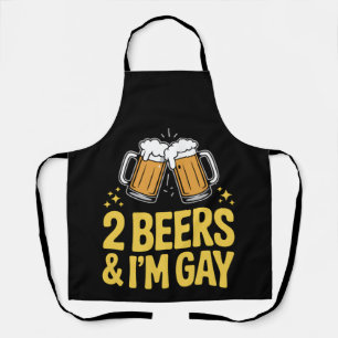 2 Biere & ich bin Gay Funny LGBTQ Pride Ally Rainb Schürze