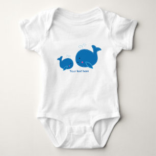 2 Blaue Wale Baby Personalisiert Maßgeschneidert E Strampler