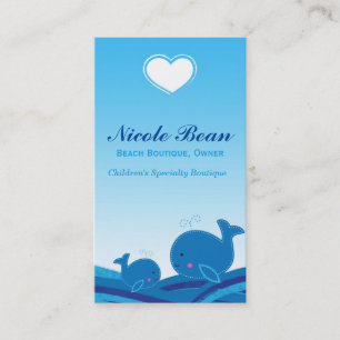 2 Blue Whales Children's Boutique Business Card Visitenkarte
