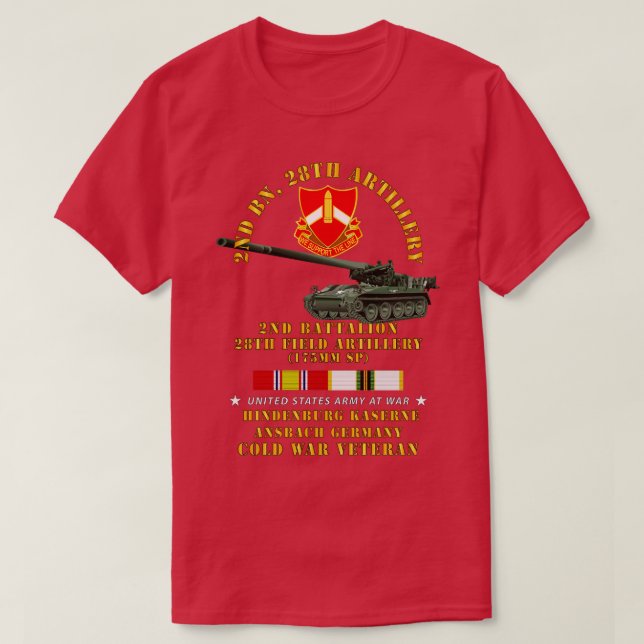 2. Bn 28. Artillerie 175mm Hindenburg Ansbach Ger T-Shirt (Design vorne)