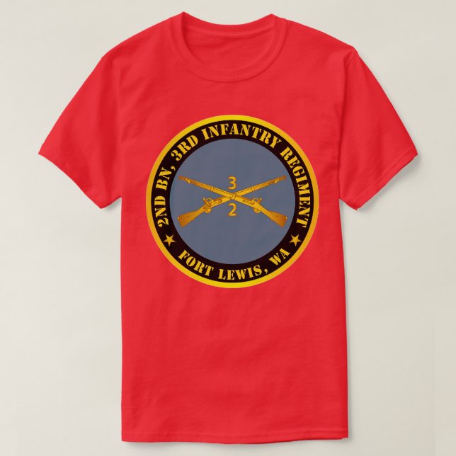 2. Bn 3. Infanterie-Regiment Ft Lewis WA w Inf Bra T-Shirt (Design vorne)