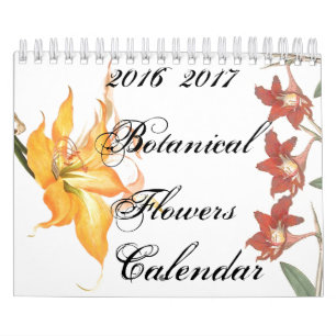 2 botanische Blumen-Blumenkunst-Kalender des Kalender