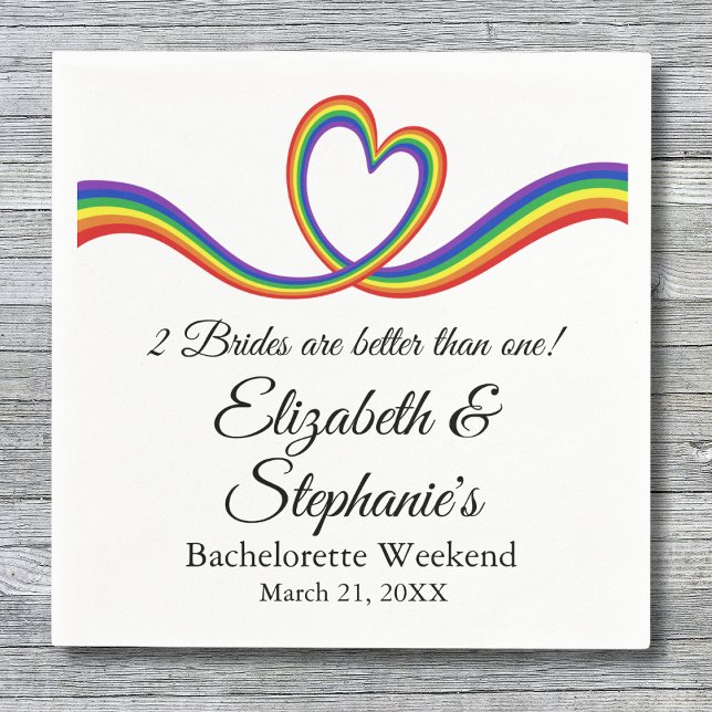 2 Bräute sind besser als eine lesbische Bacheloret Serviette (Von Creator hochgeladen)