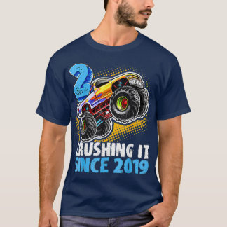 2 Breushing it Seit 2019 Monster Truck 2. Birthda T-Shirt