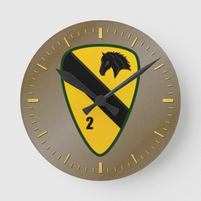 2. Brigaden-Kampfgruppe, 1. Kavallerie-Abteilung Runde Wanduhr (Vorderseite)