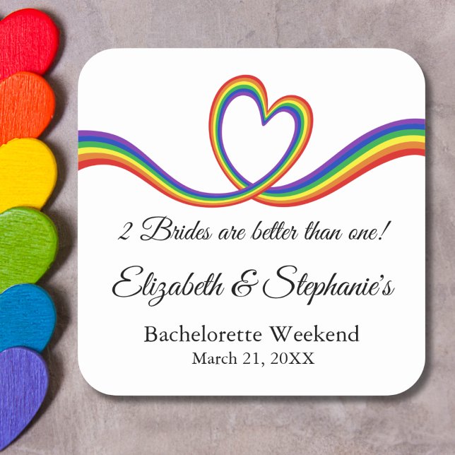 2 Brücken sind besser als eine lesbische Bachelore Quadratischer Aufkleber (Von Creator hochgeladen)