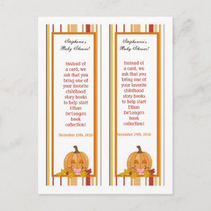 2 Buch-Kennzeichen-Herbst-Fall-Kürbis-Baby Einladungspostkarte