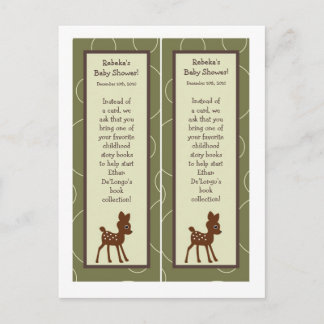 2 Buchmarken Forrest Animal Owl Deer Bird Porcupin Einladungspostkarte