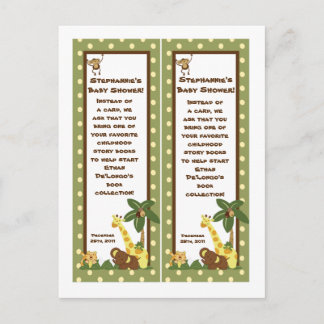 2 Buchmarken Jungle Babies Einladungspostkarte