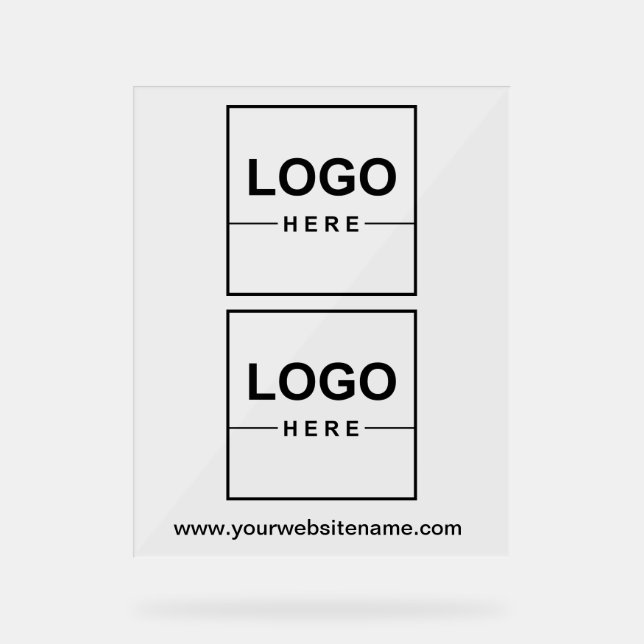 2 Business Logos Professional Acrylic Sign Acrylschild (Vorderseite)