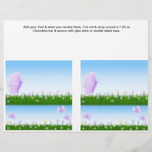 2 Butterfly Geburtstag Custom Candy Bar Wrappers