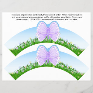 2 Butterfly Geburtstag Personalisieren Sie Cupcake Flyer