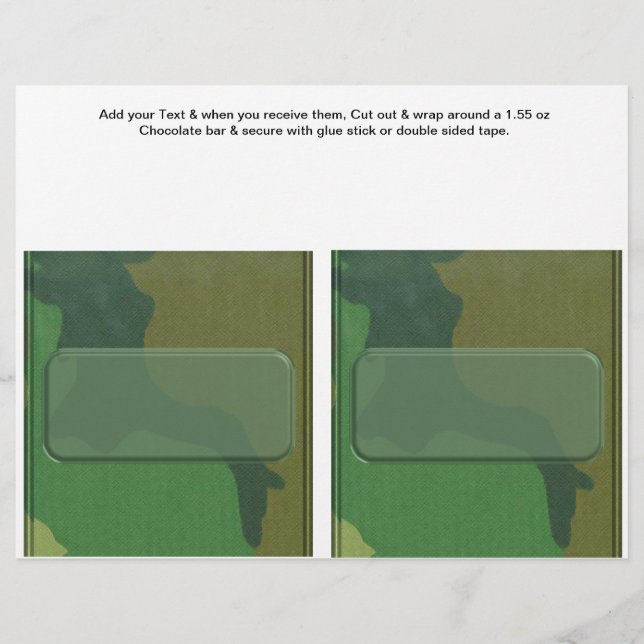2 Camouflage Birthday Custom Candy Bar Wrappers (Vorderseite)