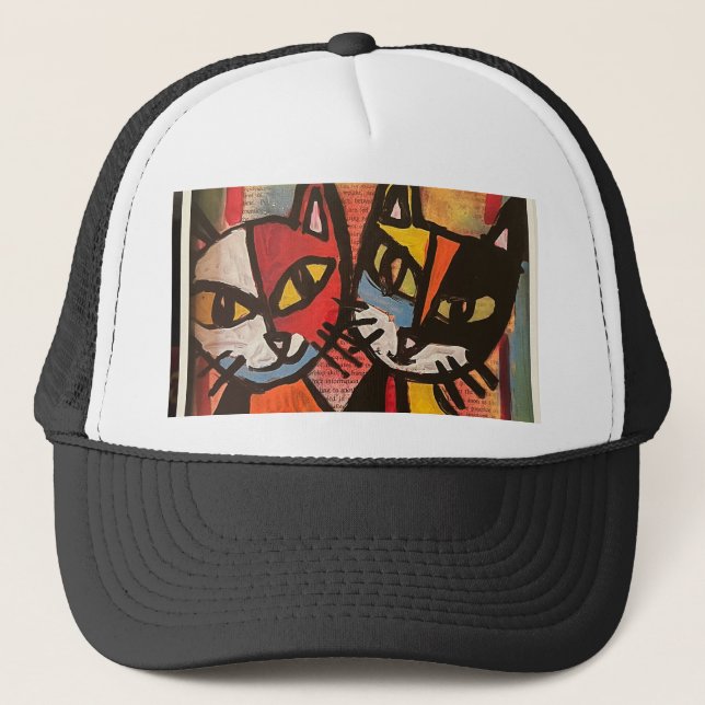 2 Cats Trucker Hat Truckerkappe (Vorderseite)