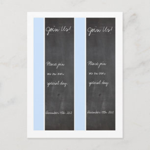 2 Chalkboard Blue Wedding Lesezeichen Postkarte