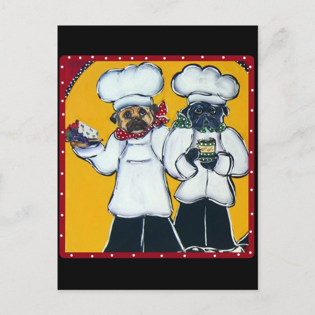 2 Chef-Mops Postkarte (Vorderseite)