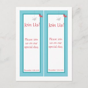 2 Chic Origami Birds Hochzeiten Lesezeichen Postkarte