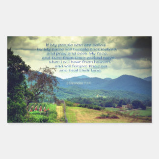 2 Chronik 7:14 Rechteckiger Aufkleber