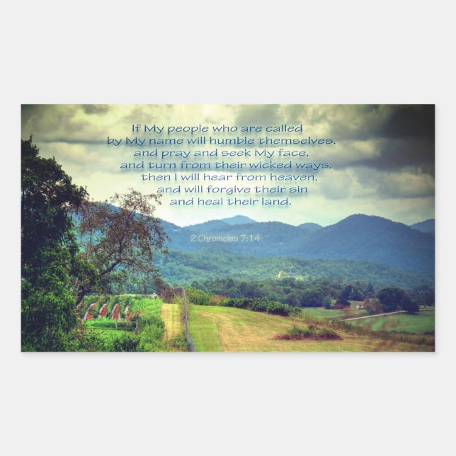 2 Chronik 7:14 Rechteckiger Aufkleber (Vorderseite)