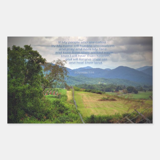 2 Chroniken 7:14 Rechteckiger Aufkleber (Vorderseite)