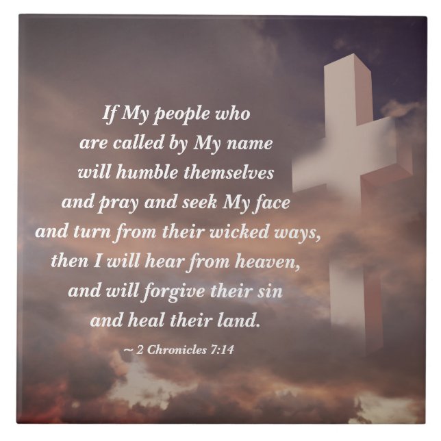 2 Chroniken 7:14 Wenn mein Volk beten wird Fliese (Vorderseite)