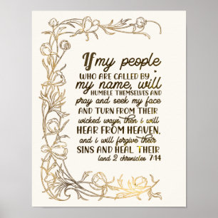 2 Chroniken 7:14, wenn mein Volk betet Poster