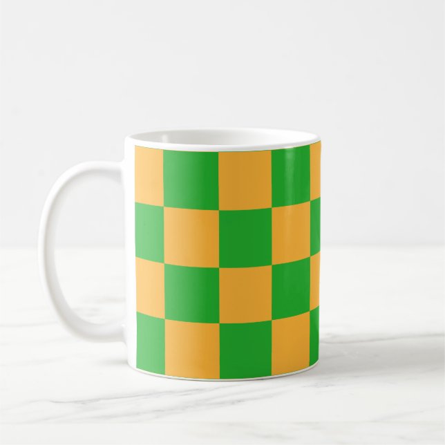 2 Color Checkered Square Pattern  Kaffeetasse (Links)