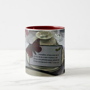 2 Cor. 5:17 Darum, wenn jemand in Christus sei, er Zweifarbige Tasse