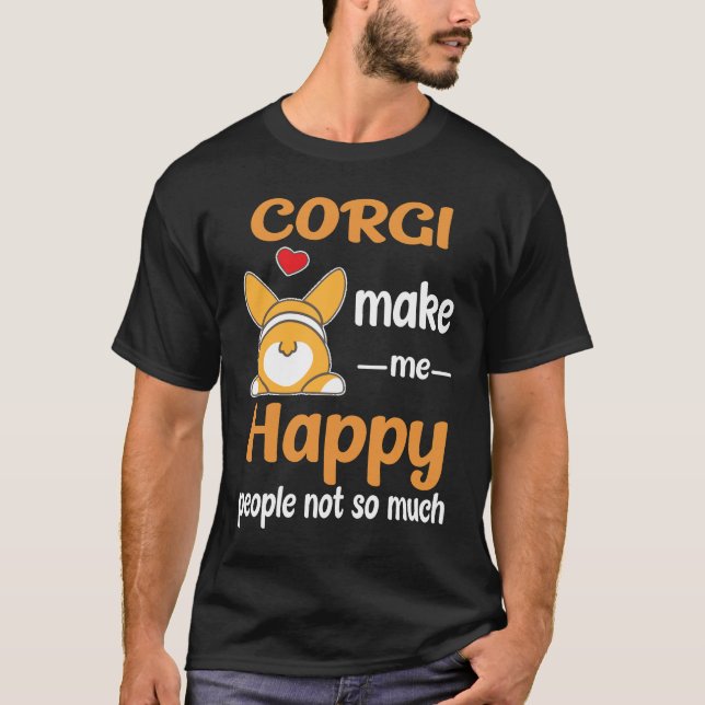 2 Corgis machen mich glücklich T-Shirt (Vorderseite)