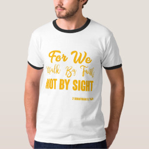 2 Corinthians 5:7 Bible Verse KJV Quote Men Ringer T-Shirt