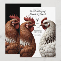 2 Country Chickens Farm Barnyard Hochzeit