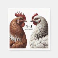 2 Country Chickens Farm Barnyard Hochzeit