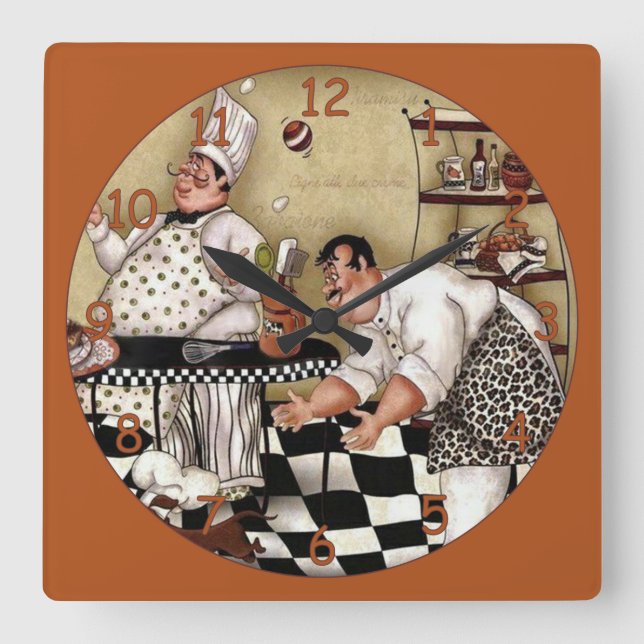 2 Crazy Vintage Quadratische Wanduhr (Vorderseite)