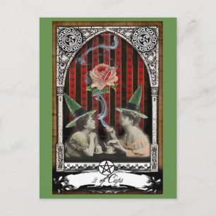 2 Cups Viktorianisch Hexenkarte Tarot Postkarte