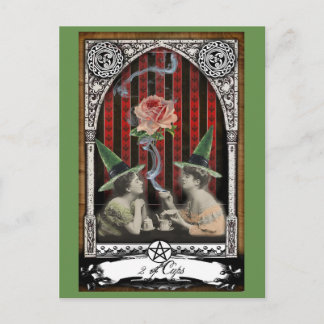 2 Cups Viktorianisch Hexenkarte Tarot Postkarte