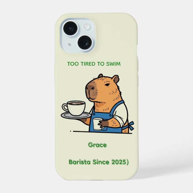 2. Cute Capybara Journal iPhone 15 Hülle (Rückseite)