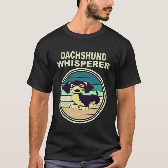 2 Dachshund-Flüsterer Vintage T-Shirt (Vorderseite)