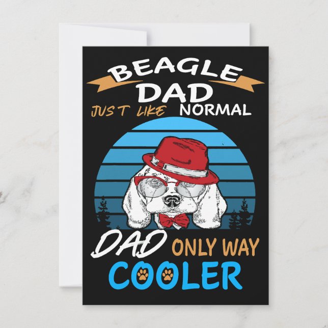 2 Dad Beagle Dad Kühler Einladung (Vorderseite)