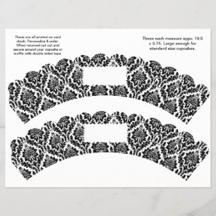 2 Damask Design Custom Cupcake Wrappers Flyer