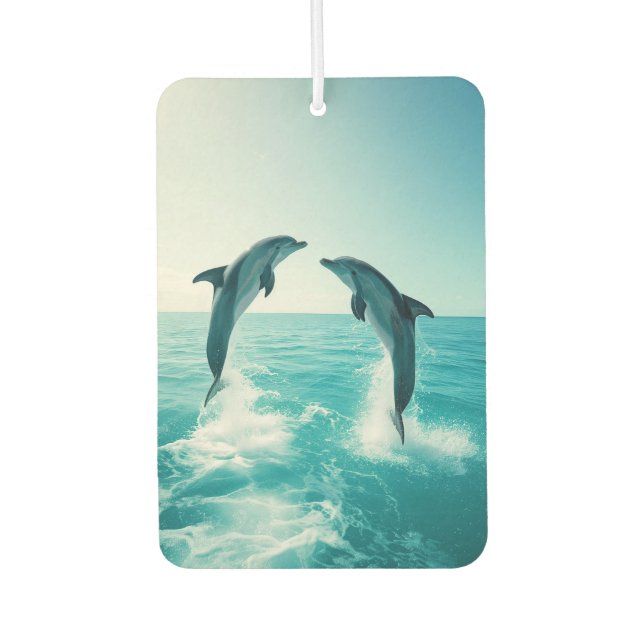 2 Delphine Liebe Ozean Dolphin Lover Autolufterfrischer (Vorderseite)