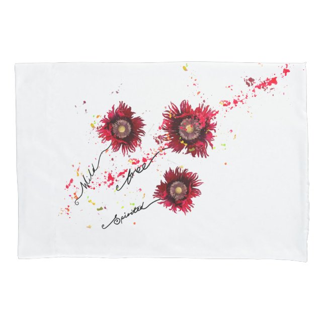 2 Design, Mohnanstrich-Spritzer Kissenbezug (Vorderseite-Links)